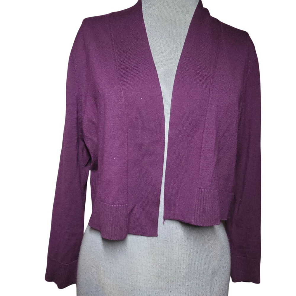 Calvin Klein Purple Open Front Cardigan Sweater Size Large